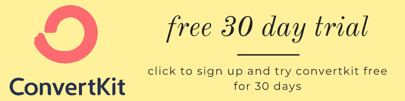 A graphic that says "free 30 day trial for ConvertKit"